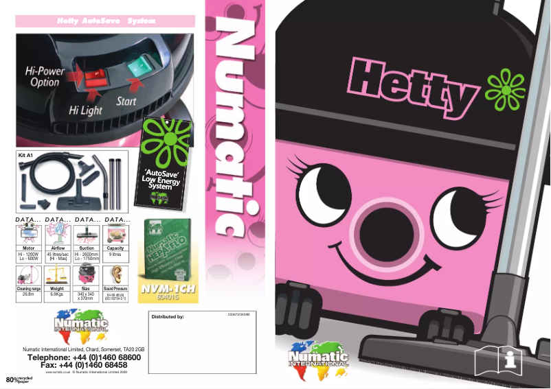 Página 1 del manual Manual de usuario Numatic Hetty Plus