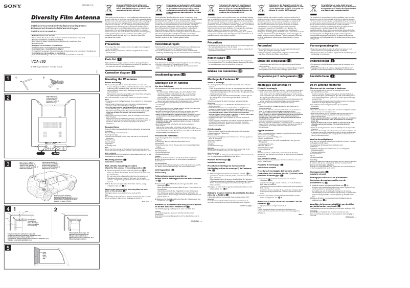 Page 1 de la notice Manuel utilisateur Sony VCA-130
