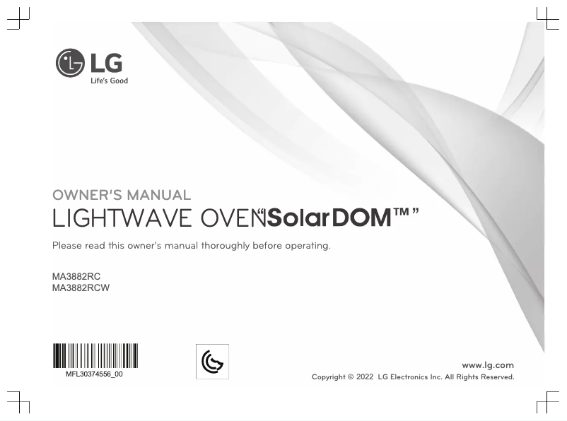 Page n°1 - Manuel utilisateur LG MA3882RCW