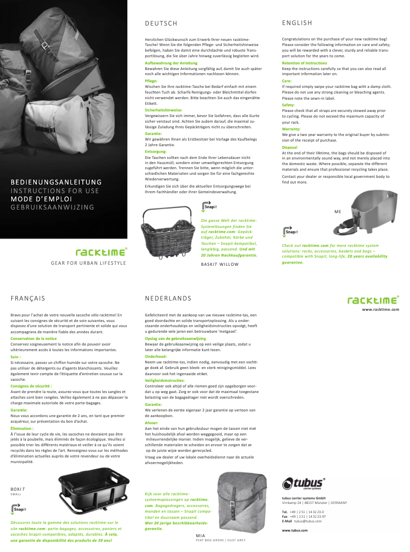 Página 1 del manual Manual de usuario Racktime 13035