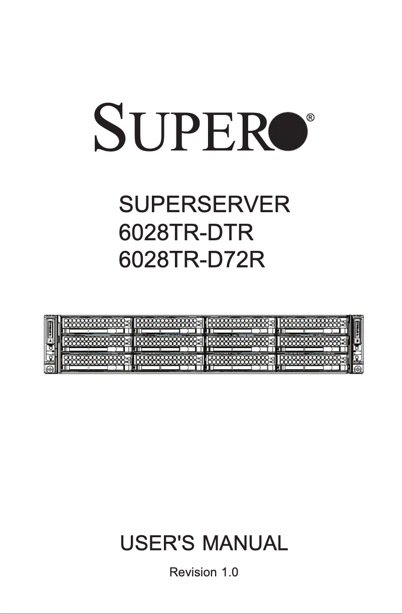 Image de la première page du manuel de l'appareil SuperServer 6028TR-DTR