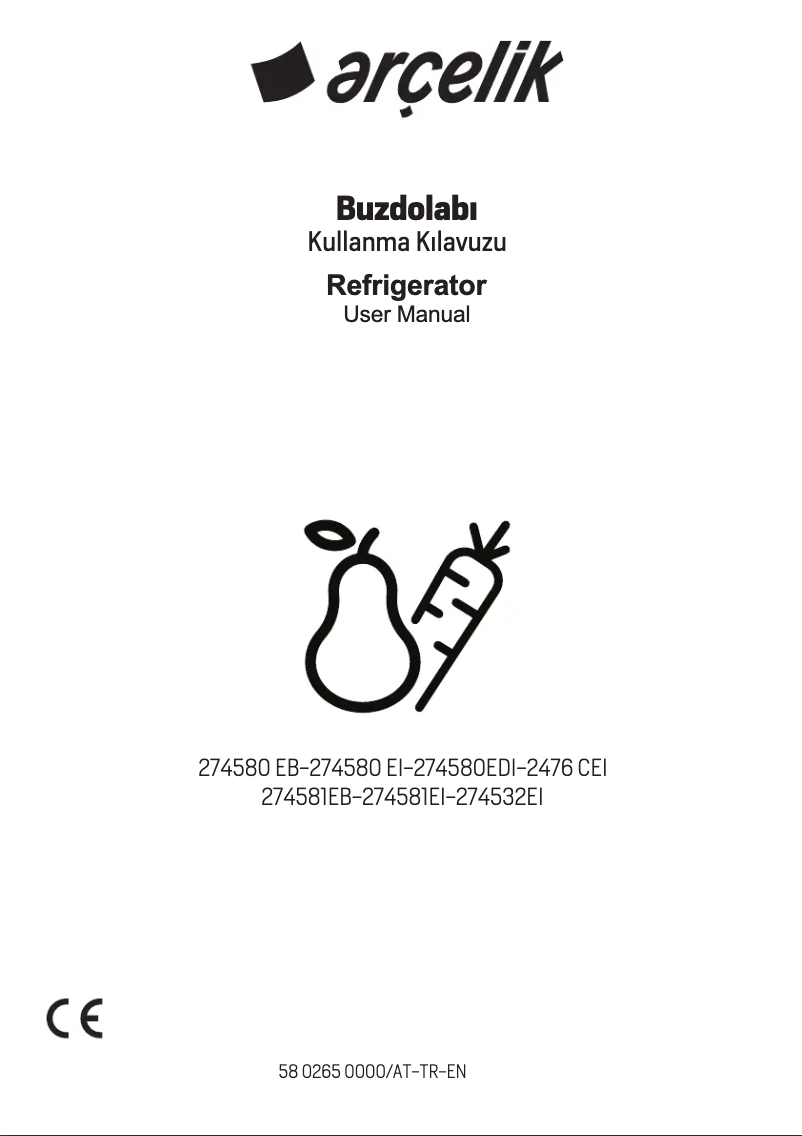Page n°1 - Manuel utilisateur Arçelik 274532 EI