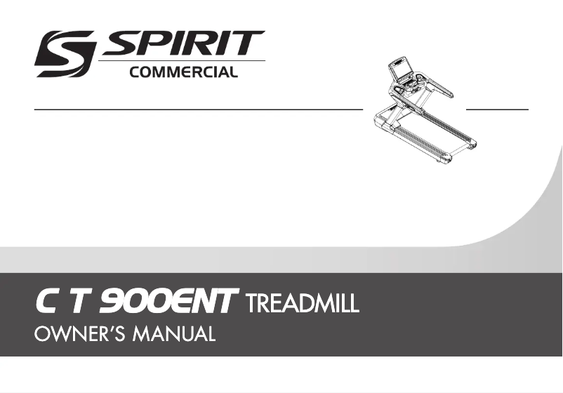 Page n°1 - Manuel utilisateur Spirit Fitness CT900
