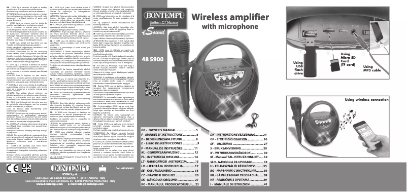 Page 1 de la notice Manuel utilisateur Bontempi iSound 48 5900