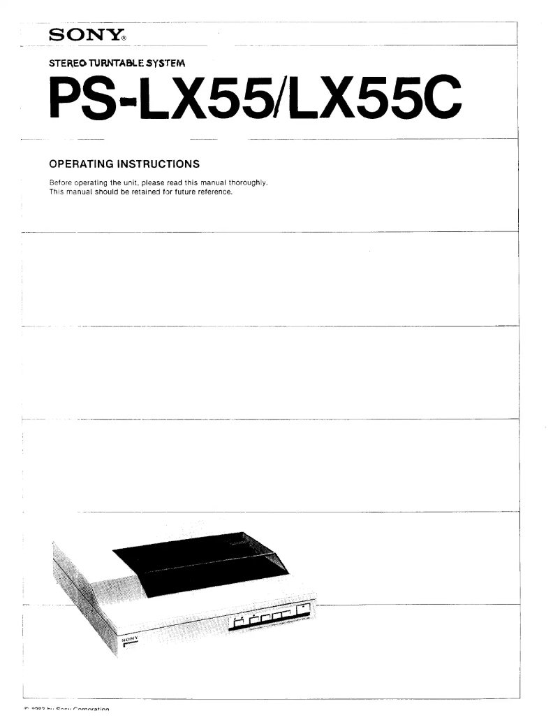 Page 1 of the manual User Manual Sony PS-LX55