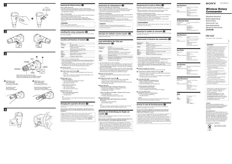 Image de la première page du manuel de l'appareil RM-X5S