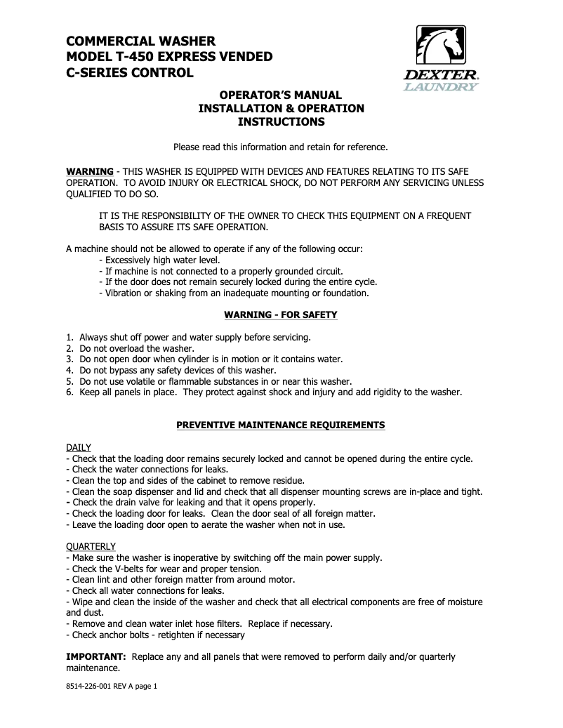 Image de la première page du manuel de l'appareil T-450 Express