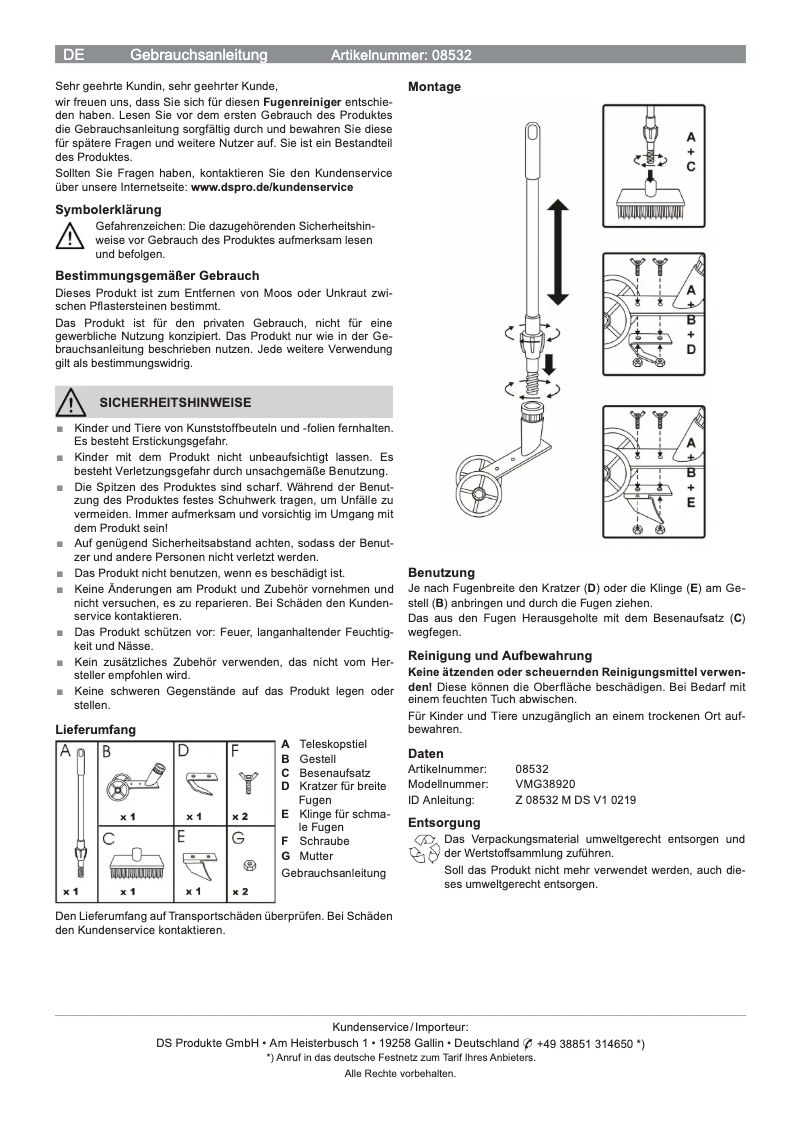 Page n°1 - Manuel utilisateur EasyMaxx 08532