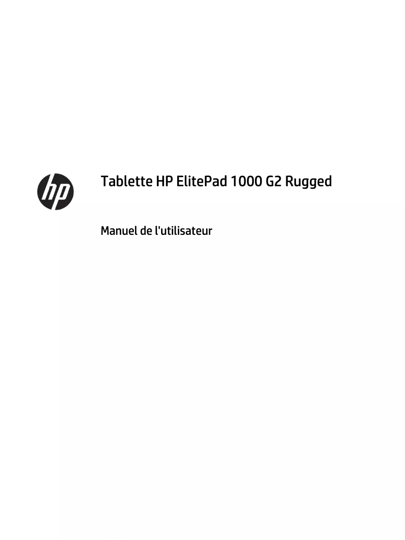 Page n°1 - Manuel utilisateur HP ElitePad 1000 G2