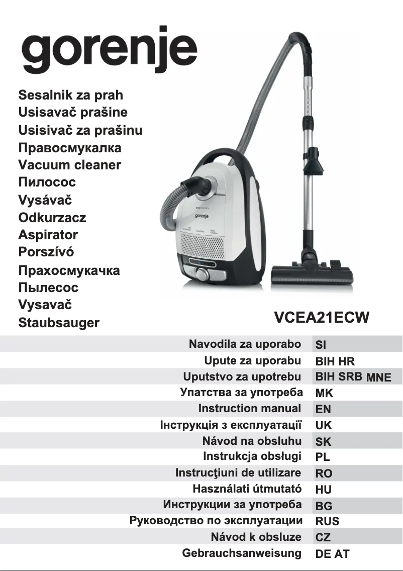 Image de la première page du manuel de l'appareil VCEA21ECW