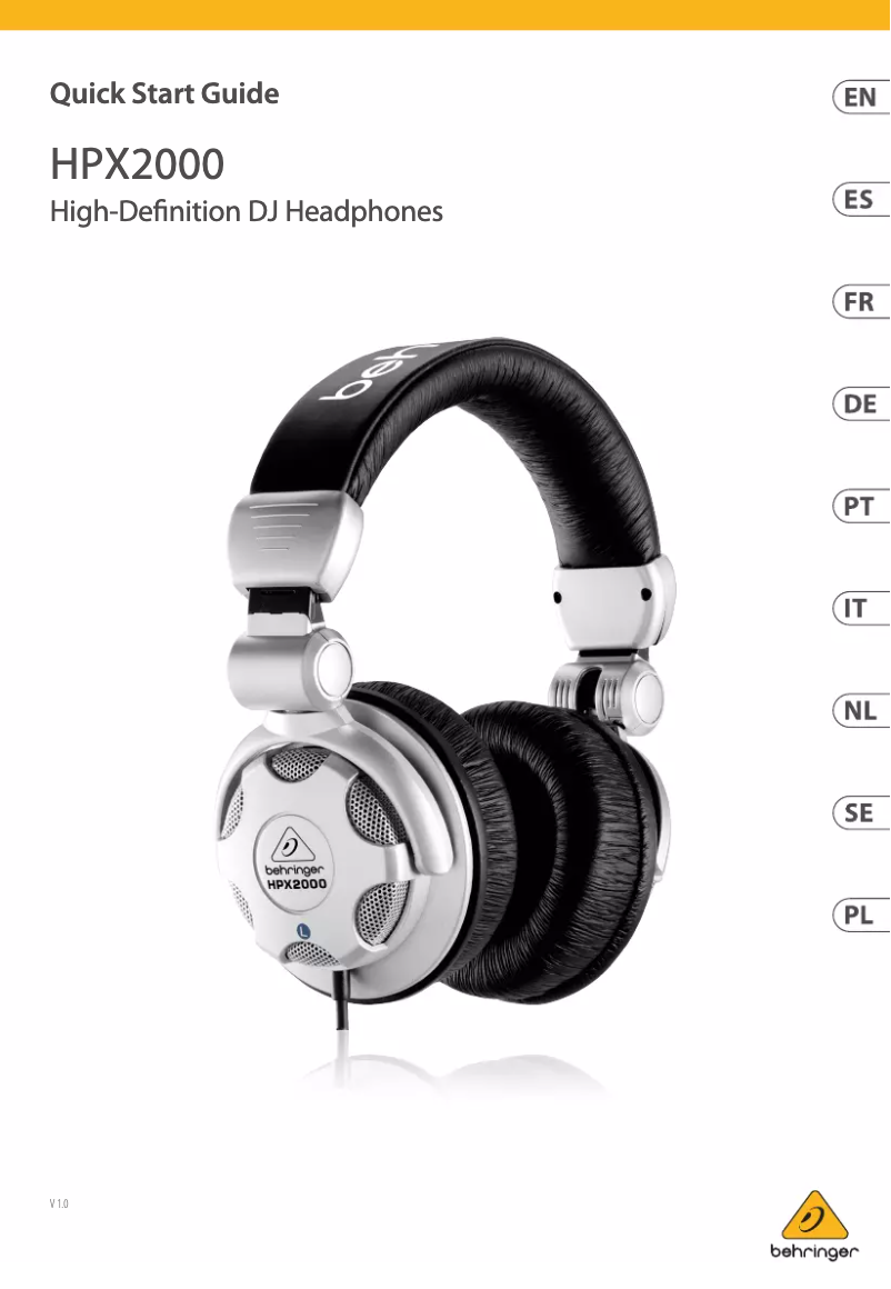 Page n°1 - Manuel utilisateur Behringer HPX2000