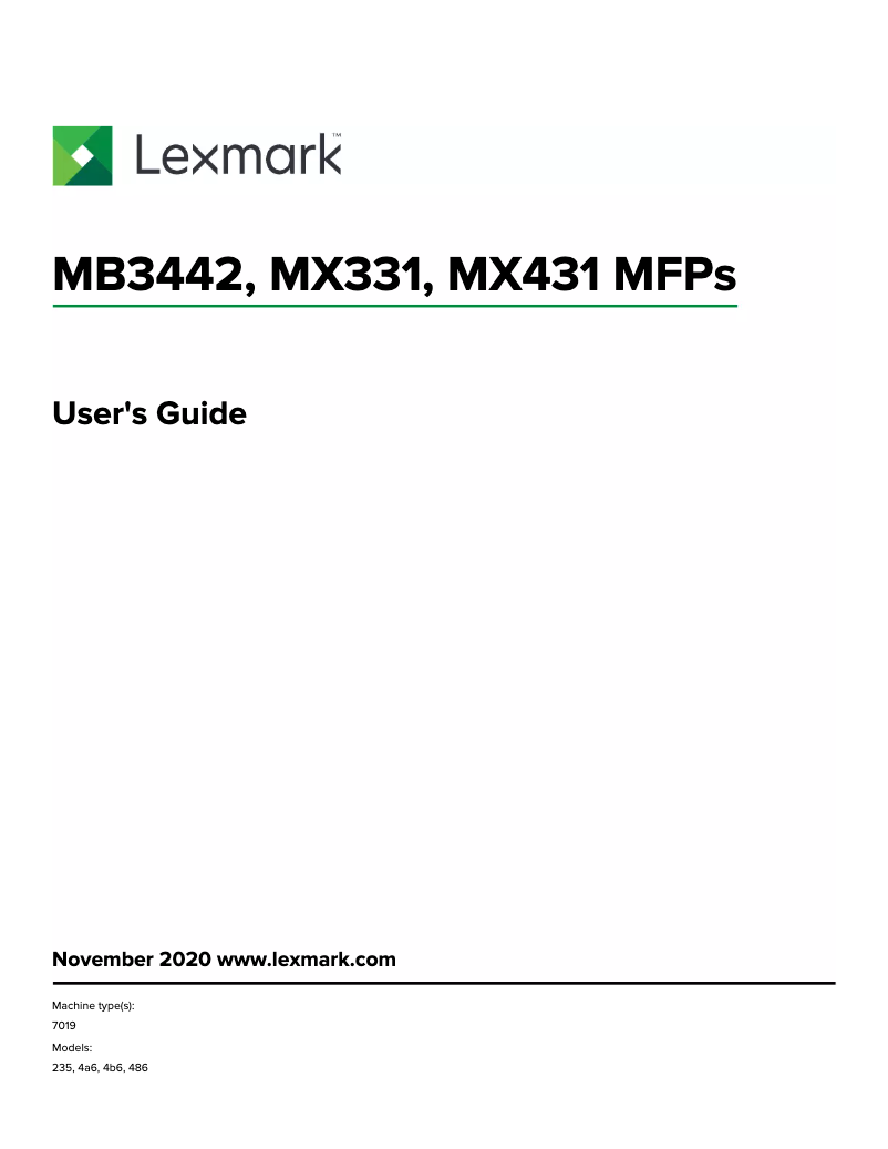 Page 1 de la notice Manuel utilisateur Lexmark MX431adw