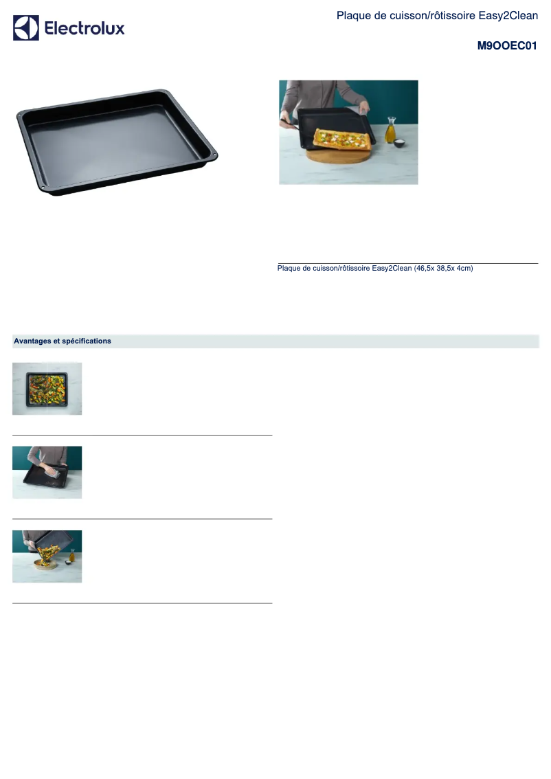 Page 1 de la notice Manuel utilisateur Electrolux M9OOEC01