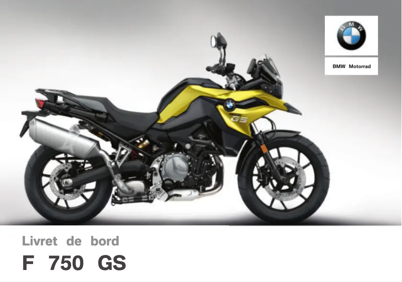 Page 1 de la notice Manuel utilisateur BMW F 750 GS (2019)