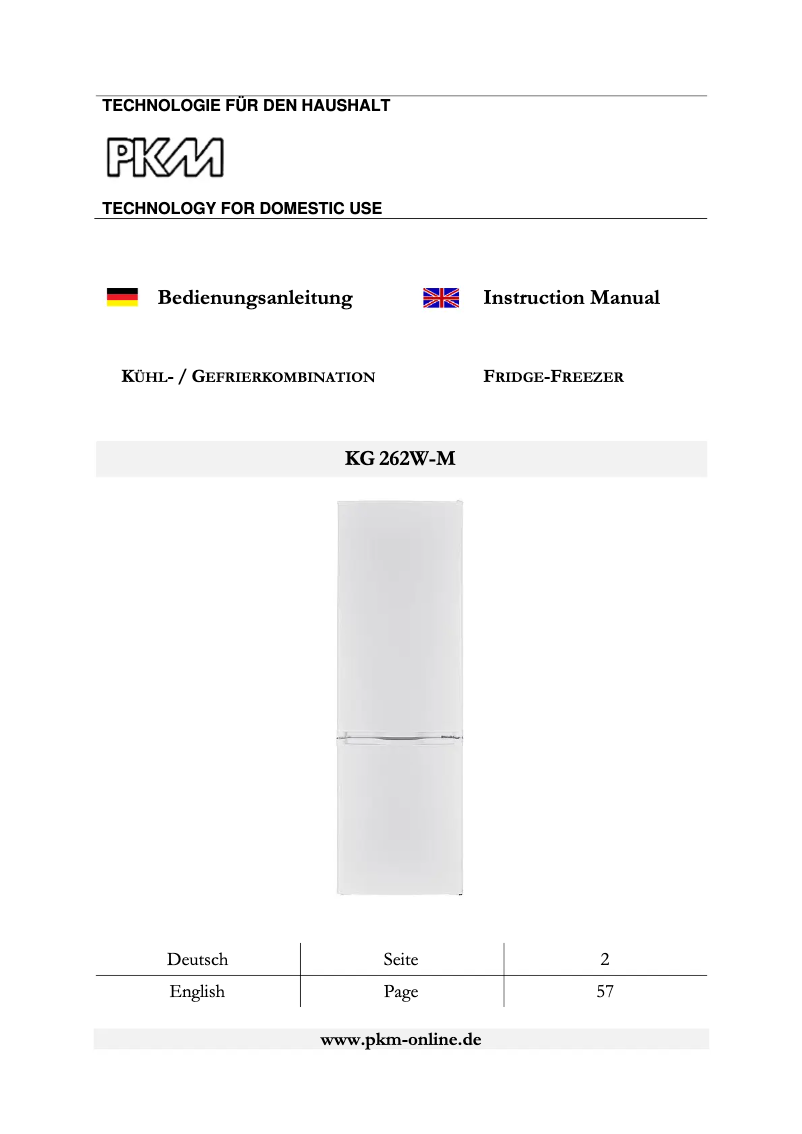 Page 1 de la notice Manuel utilisateur PKM KG262IX-M