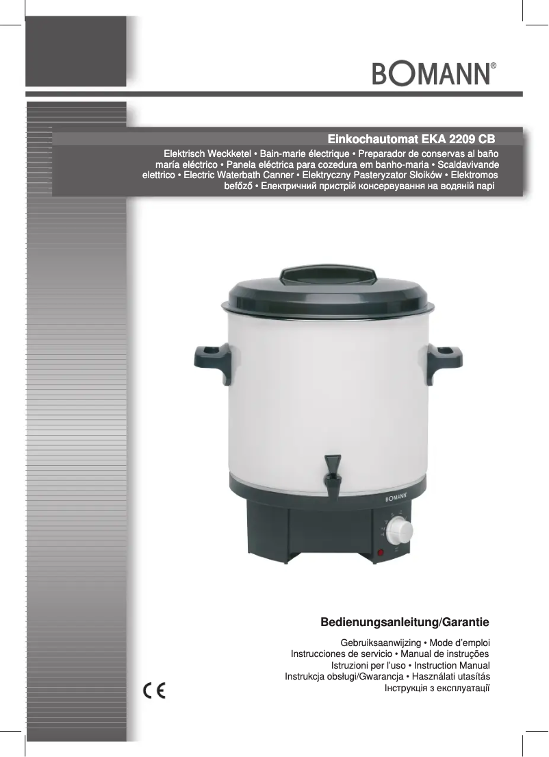 Page 1 de la notice Manuel utilisateur Bomann EKA 2209 CB
