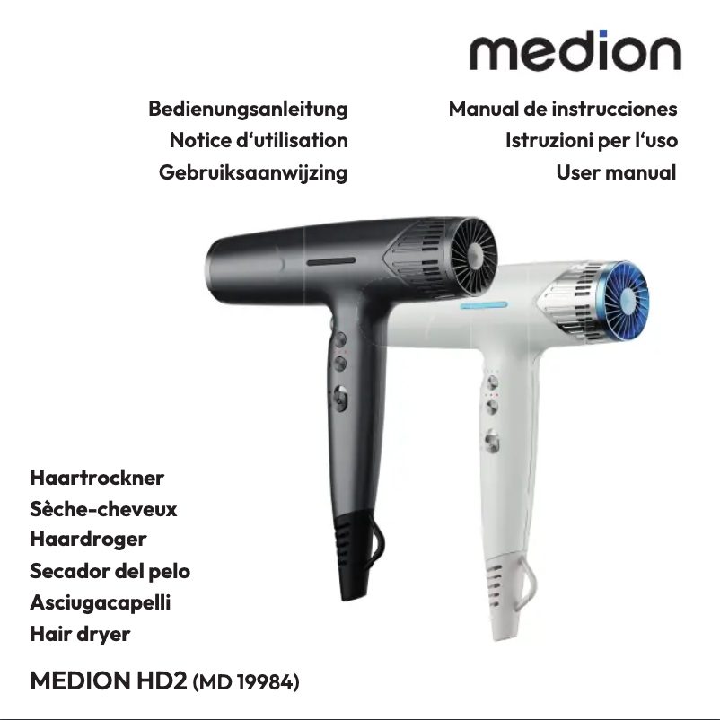Page 1 de la notice Manuel utilisateur Medion HD2 (MD 19984)