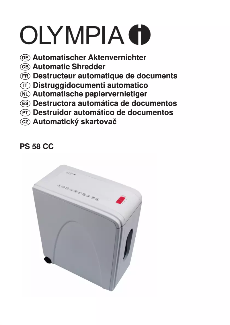 Image de la première page du manuel de l'appareil PS 58 CC