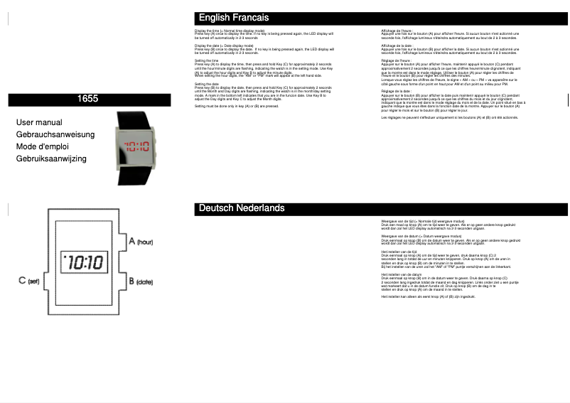 Page n°1 - Manuel utilisateur Davis 1655