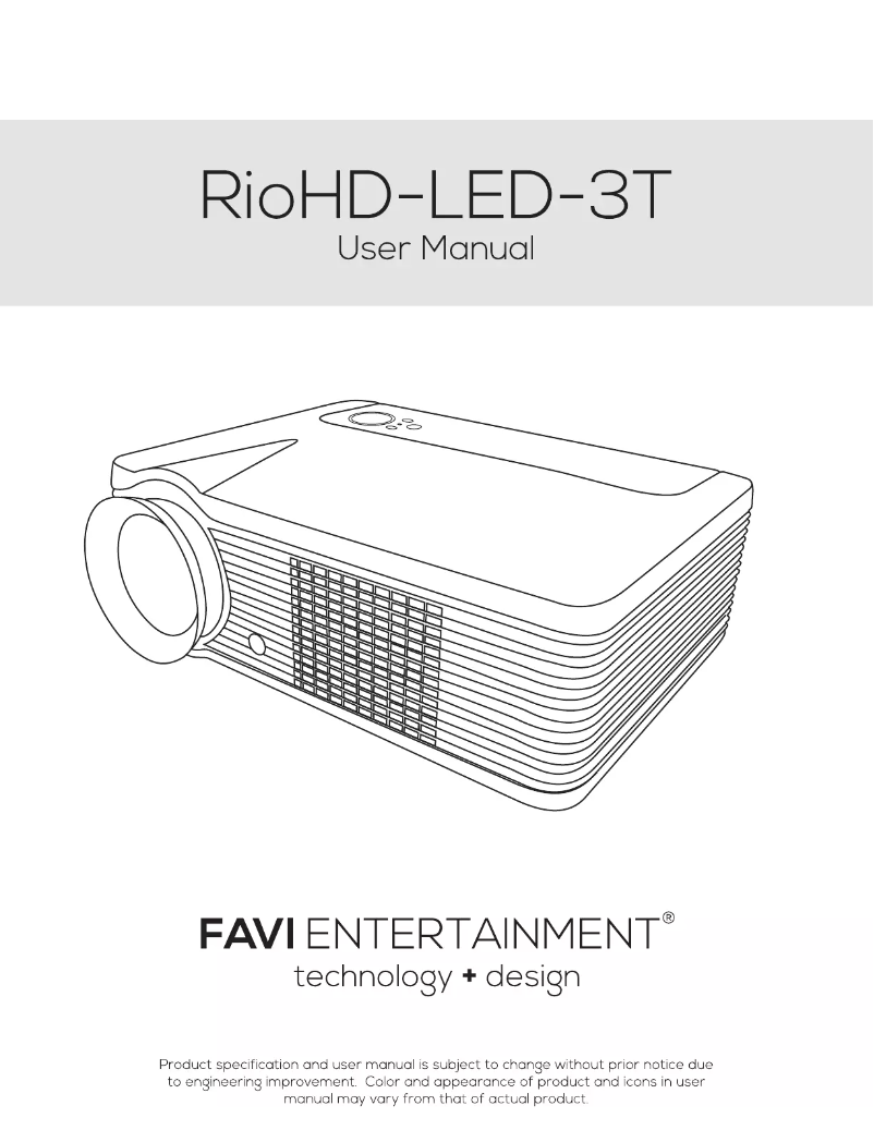 Page 1 de la notice Manuel utilisateur FAVI RioHD-LED-3T