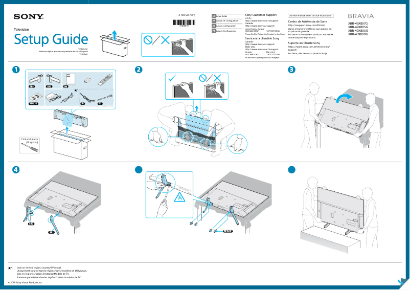 Page n°1 - Guide d'installation Sony Bravia XBR-43X800G