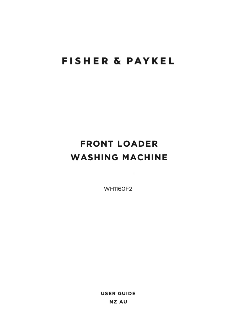 Page 1 de la notice Manuel utilisateur Fisher & Paykel WH1160F2