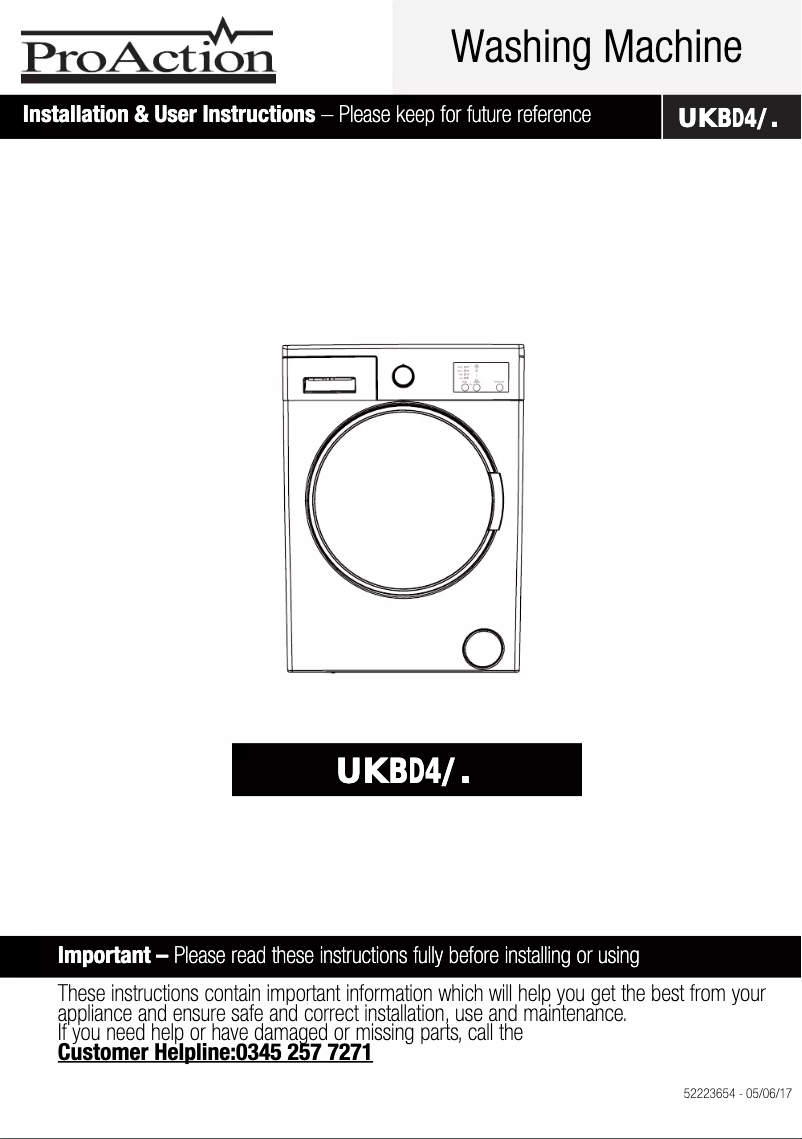 Image de la première page du manuel de l'appareil WMDF610