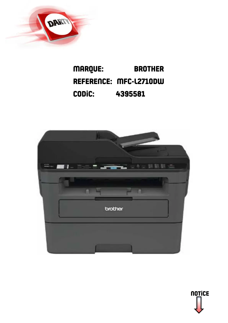 Page 1 de la notice Manuel utilisateur Brother MFC-L2710DW