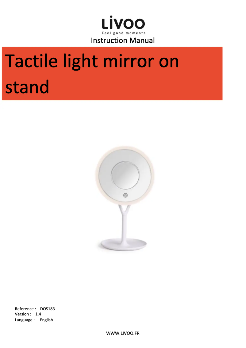 Page 1 de la notice Manuel utilisateur Livoo DOS183