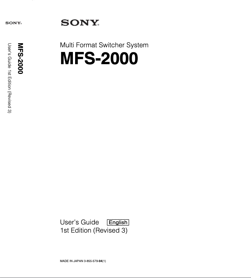 Image de la première page du manuel de l'appareil MFS-2000