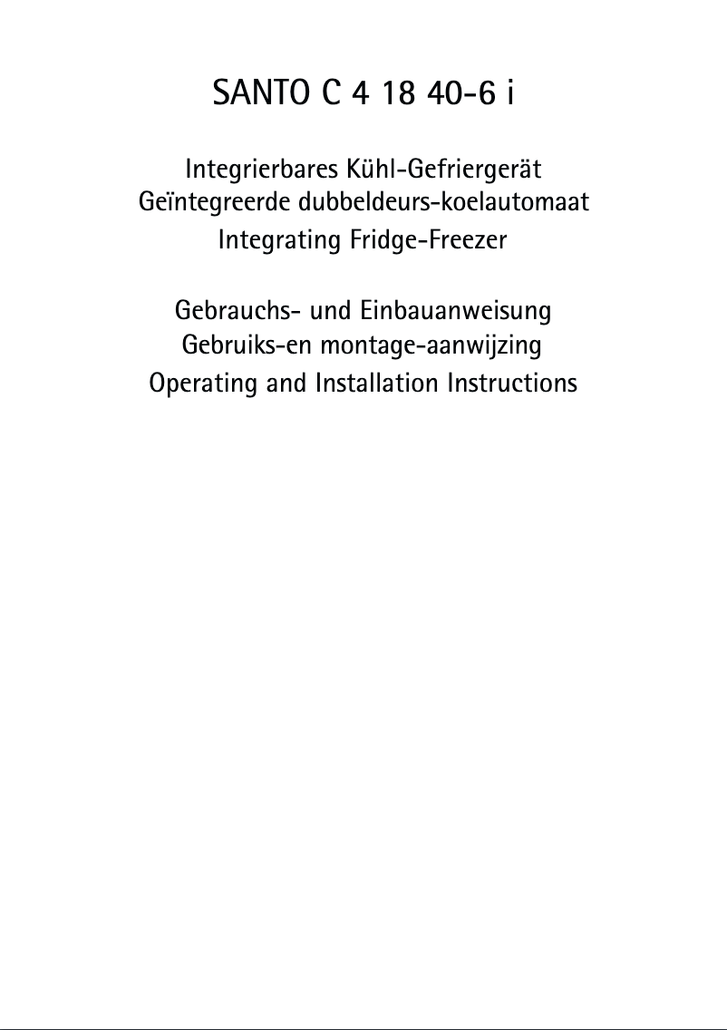 Page n°1 - Manuel utilisateur AEG-Electrolux Santo C 81640 I