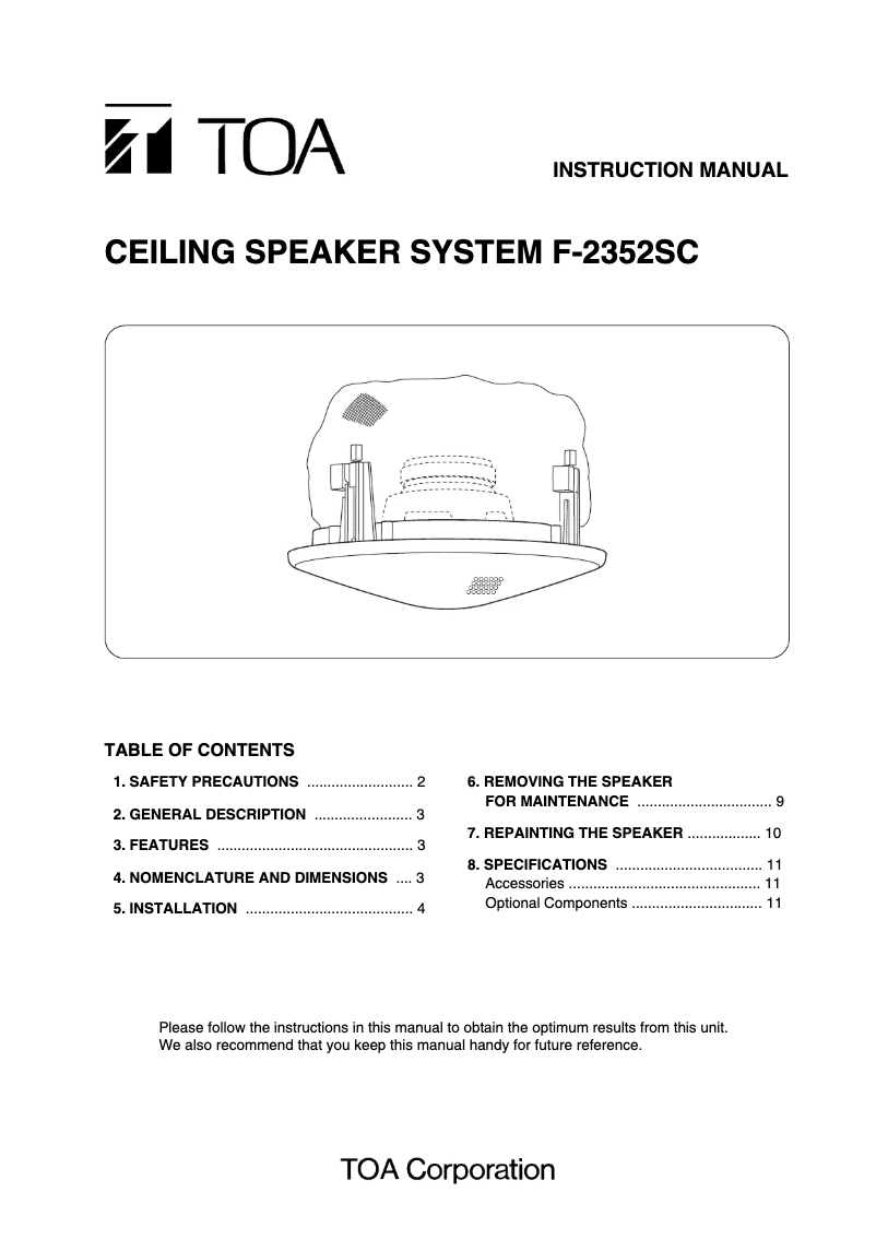 Imagen de la primera página del manual del dispositivo F-2352SC
