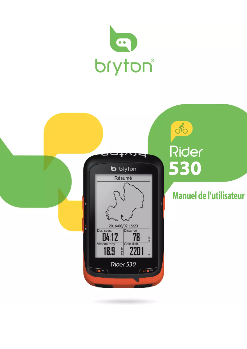 Image de la première page du manuel de l'appareil Rider 530