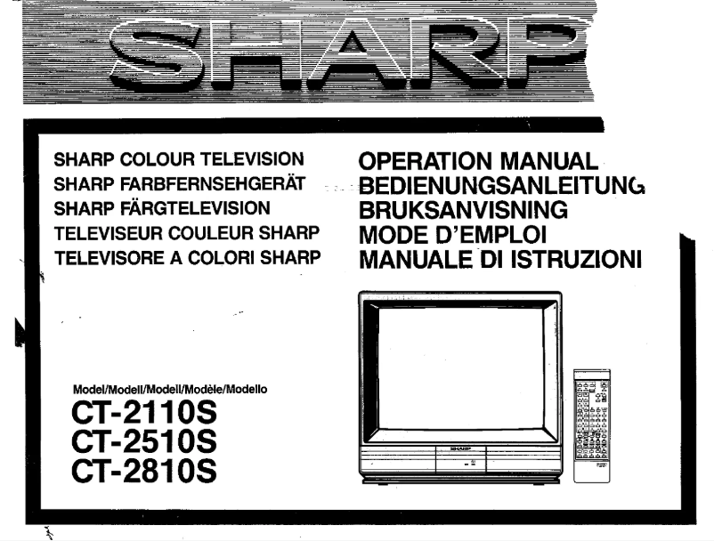 Page n°1 - Manuel utilisateur Sharp CT2810