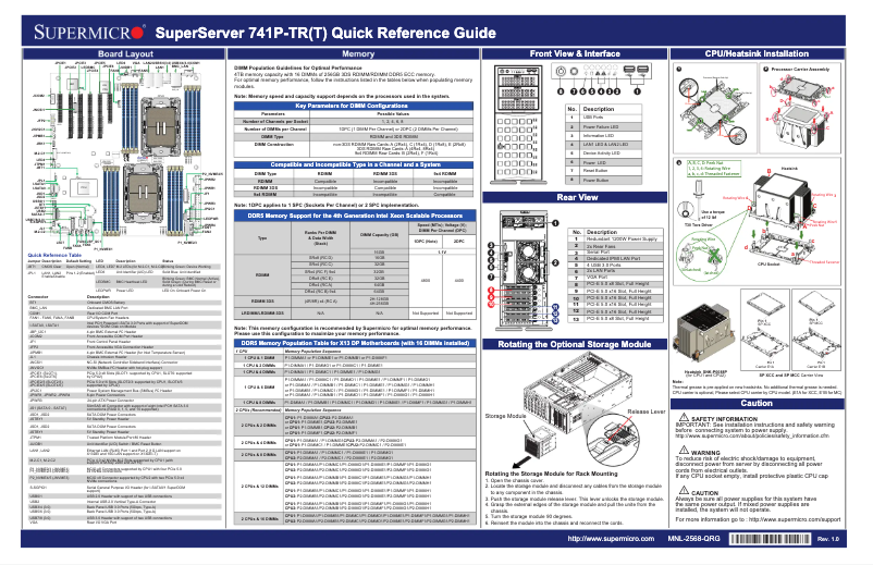 Image de la première page du manuel de l'appareil SuperServer SYS-741P-TRT