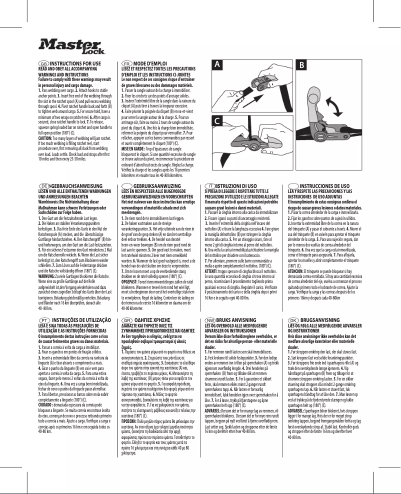 Page 1 de la notice Manuel utilisateur Master Lock 4367