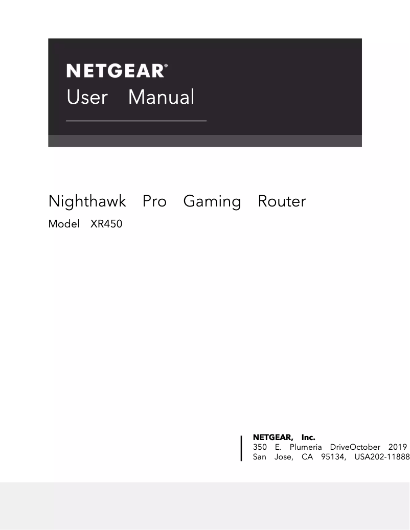 Page 1 de la notice Manuel utilisateur Netgear Nighthawk Pro Gaming XR450