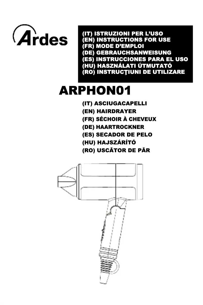 Page n°1 - Manuel utilisateur Ardes ARPHON01