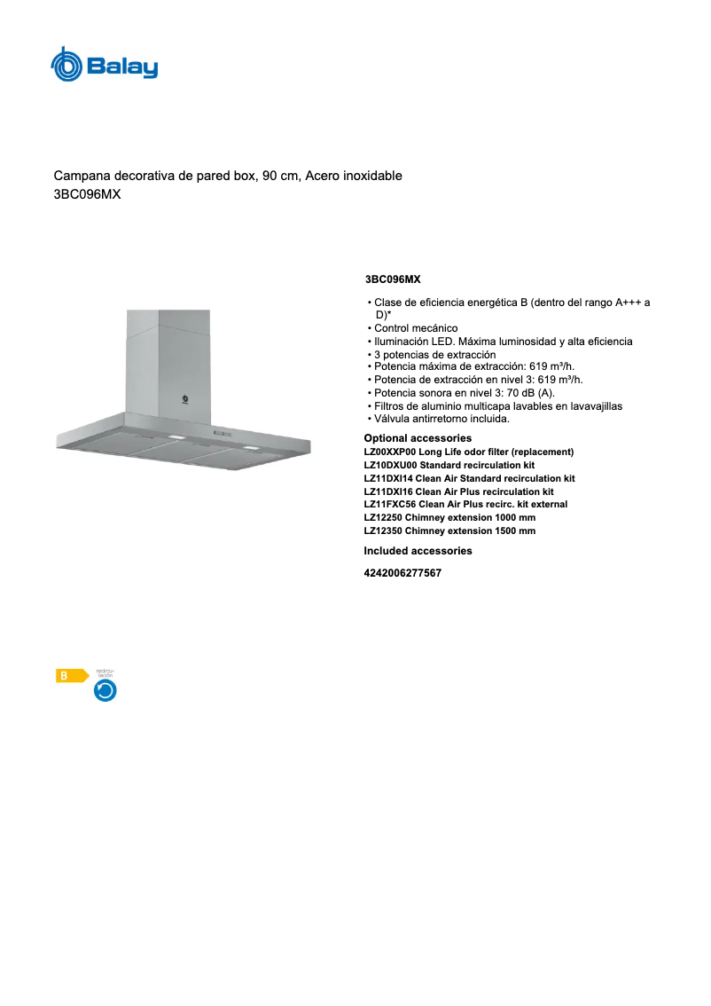 Image de la première page du manuel de l'appareil 3BC096MX