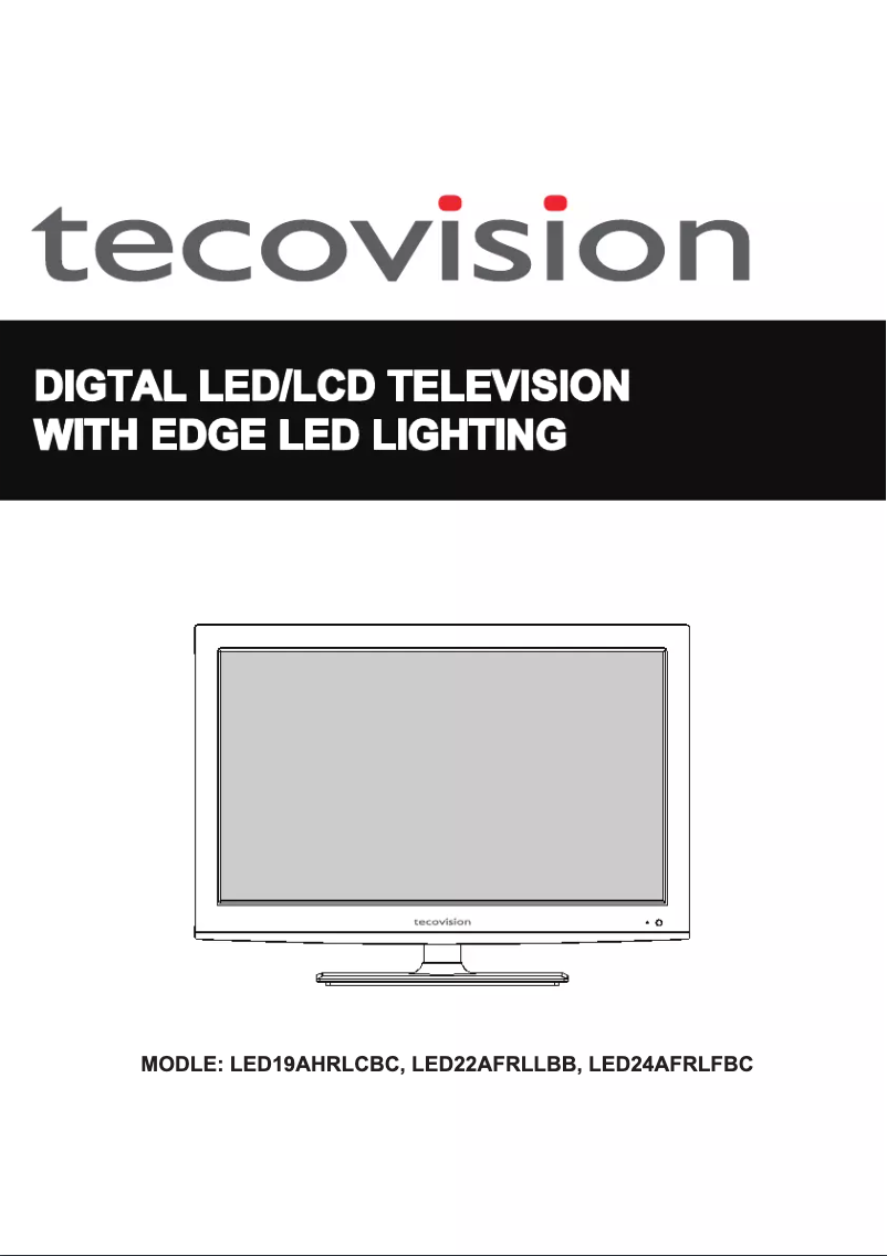 Page 1 de la notice Manuel utilisateur Tecovision LED24AFRLFBC