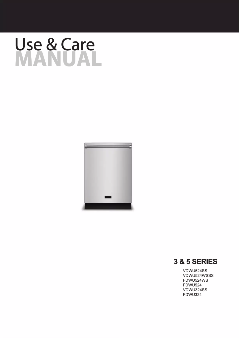 First page image of the manual for VDWU524SS