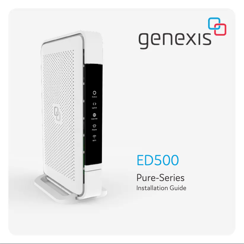 Page 1 de la notice Manuel utilisateur Genexis Pure ED500