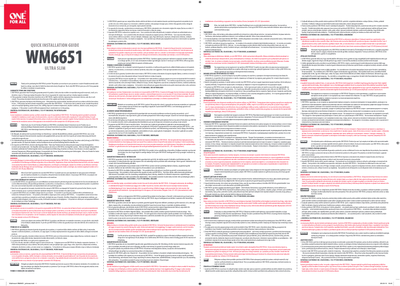 Page n°1 - Manuel utilisateur One for all WM 6651