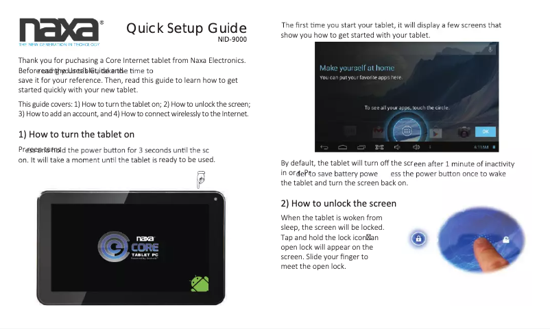 Page 1 de la notice Manuel utilisateur Naxa NID-9000