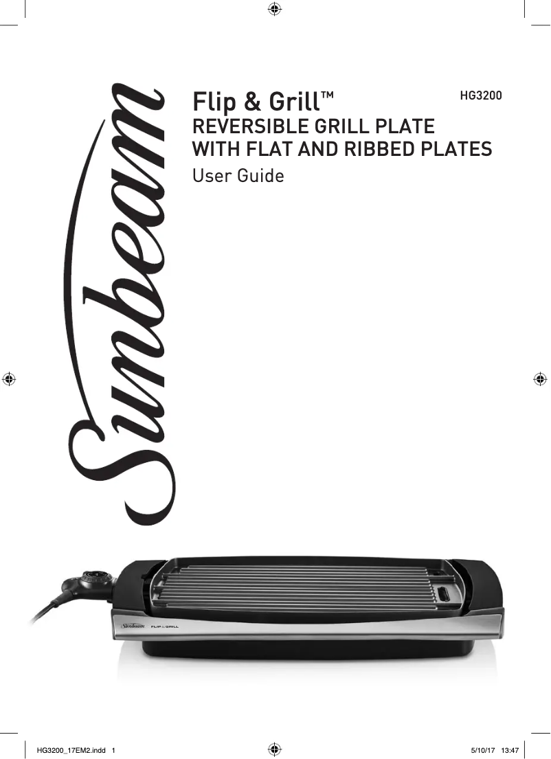 Image de la première page du manuel de l'appareil Flip & Grill HG3200