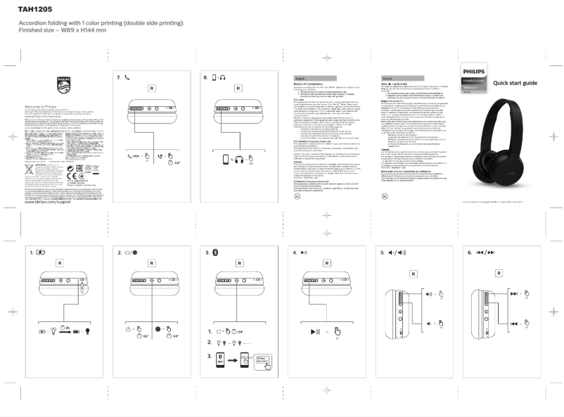 Page 1 de la notice Guide de démarrage rapide Philips TAH1205
