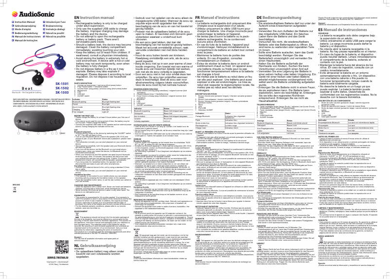 Image de la première page du manuel de l'appareil SK-1501