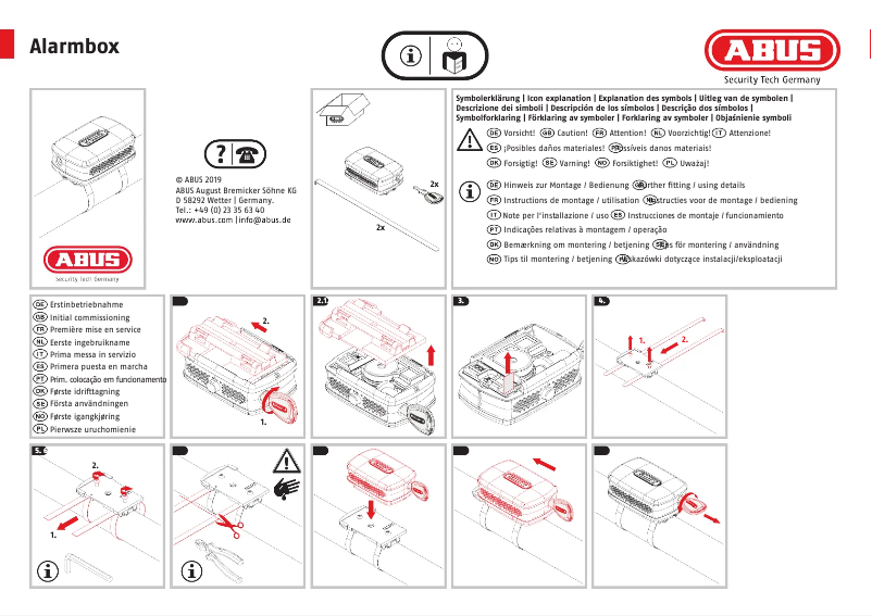 Page 1 de la notice Manuel utilisateur Abus Alarmbox