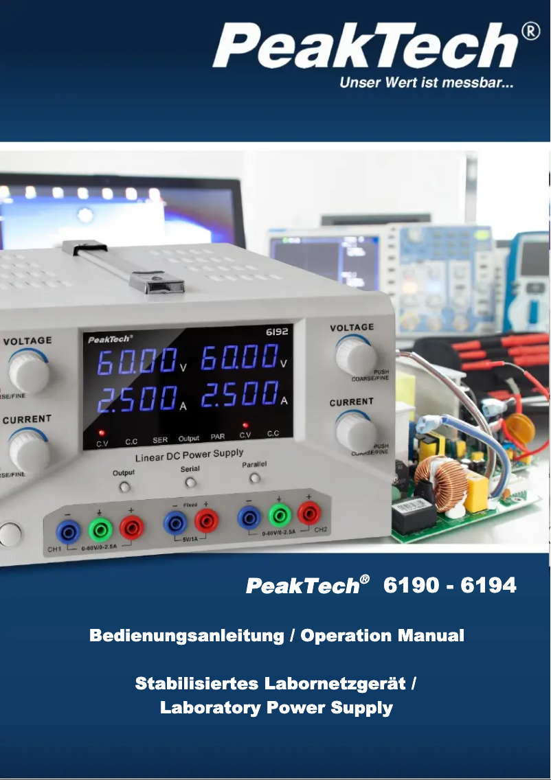 Page 1 de la notice Manuel utilisateur PeakTech 6192