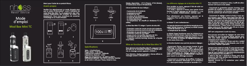 Page n°1 - Manuel utilisateur Nhoss Mod Box Mini TC